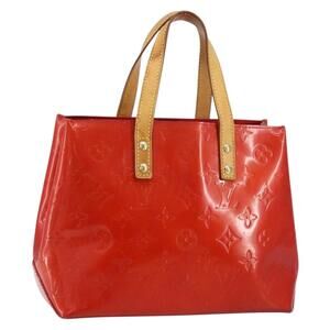 LOUIS VUITTON Monogram Vernis Reade PM Hand Bag Red Rouge M91088 LV Auth gh1415